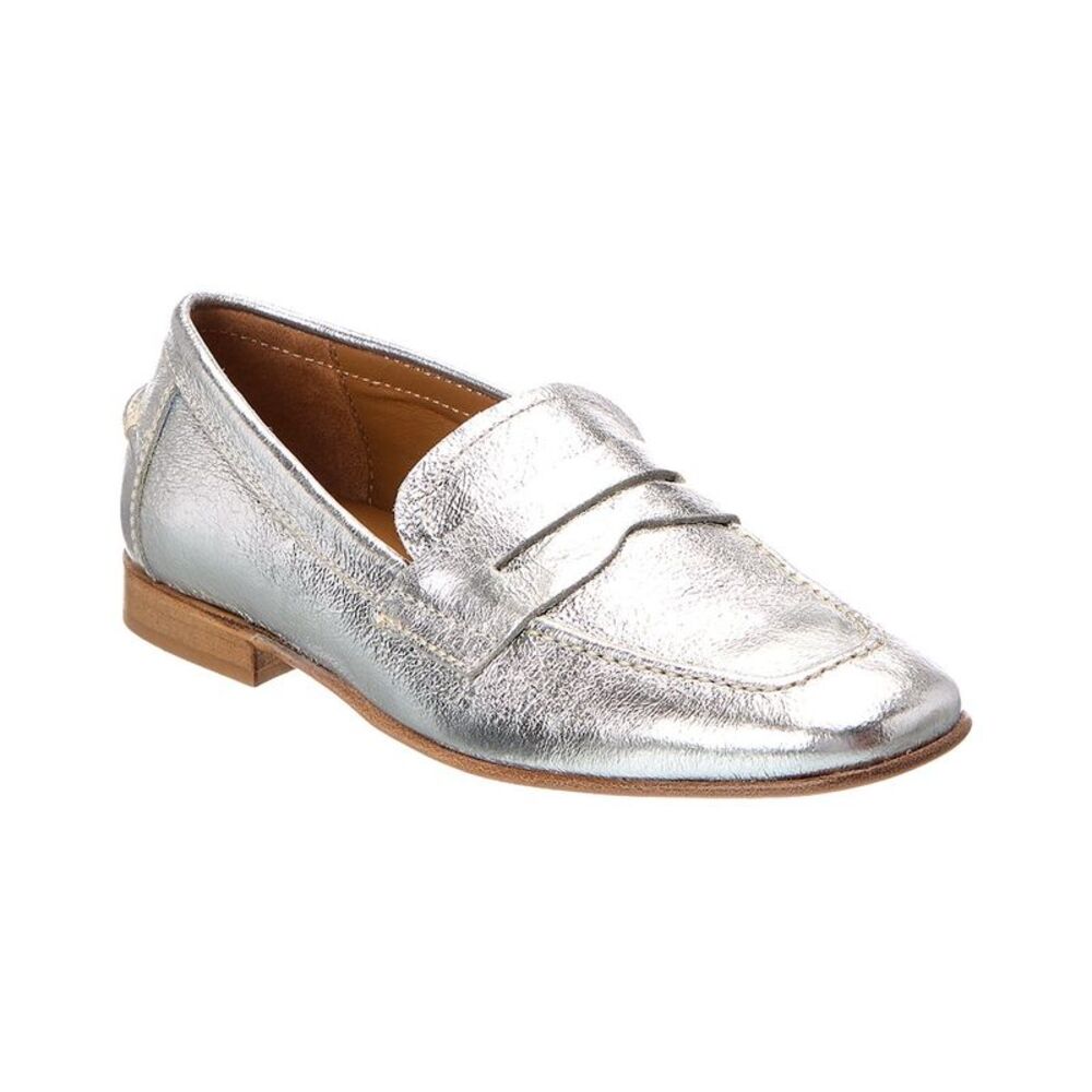 Baldinini Leather Loafer, Metallic